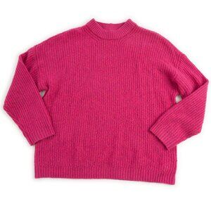 AMERICAN EAGLE hot pink Oversized crewneck stretch sweater size S